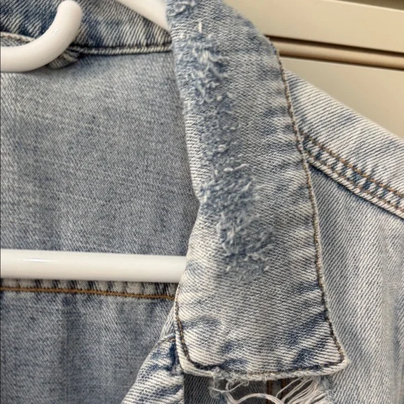 Free People Light Blue Distressed Jean Jacket - Picture 5 of 9